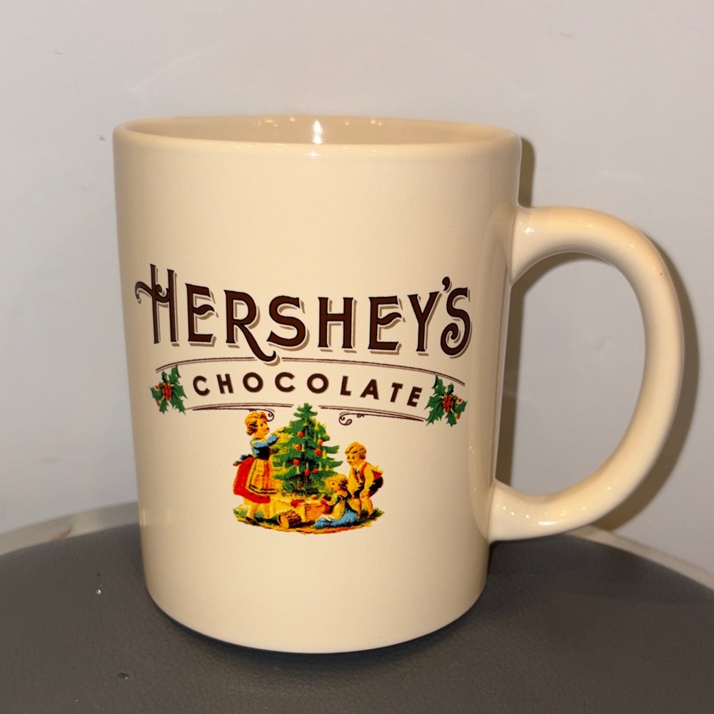 Large Vintage Hershey's Chocolate Holiday-themed Ceramic Coffee Mug, 22 Oz